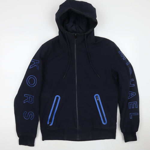 Michael Kors Mens Blue Jacket Size S Zip - Logo