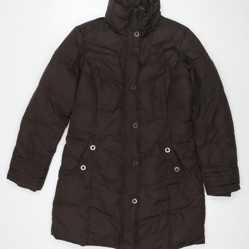 Esprit Womens Brown Quilted Jacket Size 10 Zip