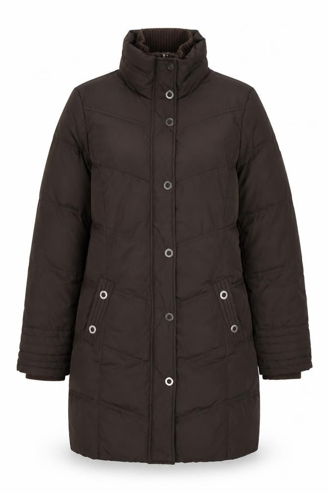 ESPRIT Womens Brown Quilted Jacket Size 10 Zip