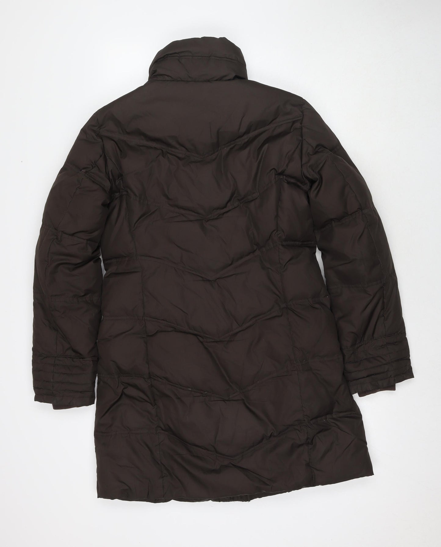 Esprit Womens Brown Quilted Jacket Size 10 Zip
