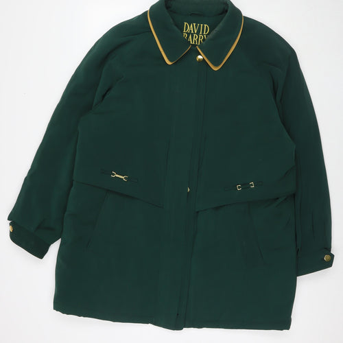 David Barry Womens Green Parka Jacket Size 18 Zip