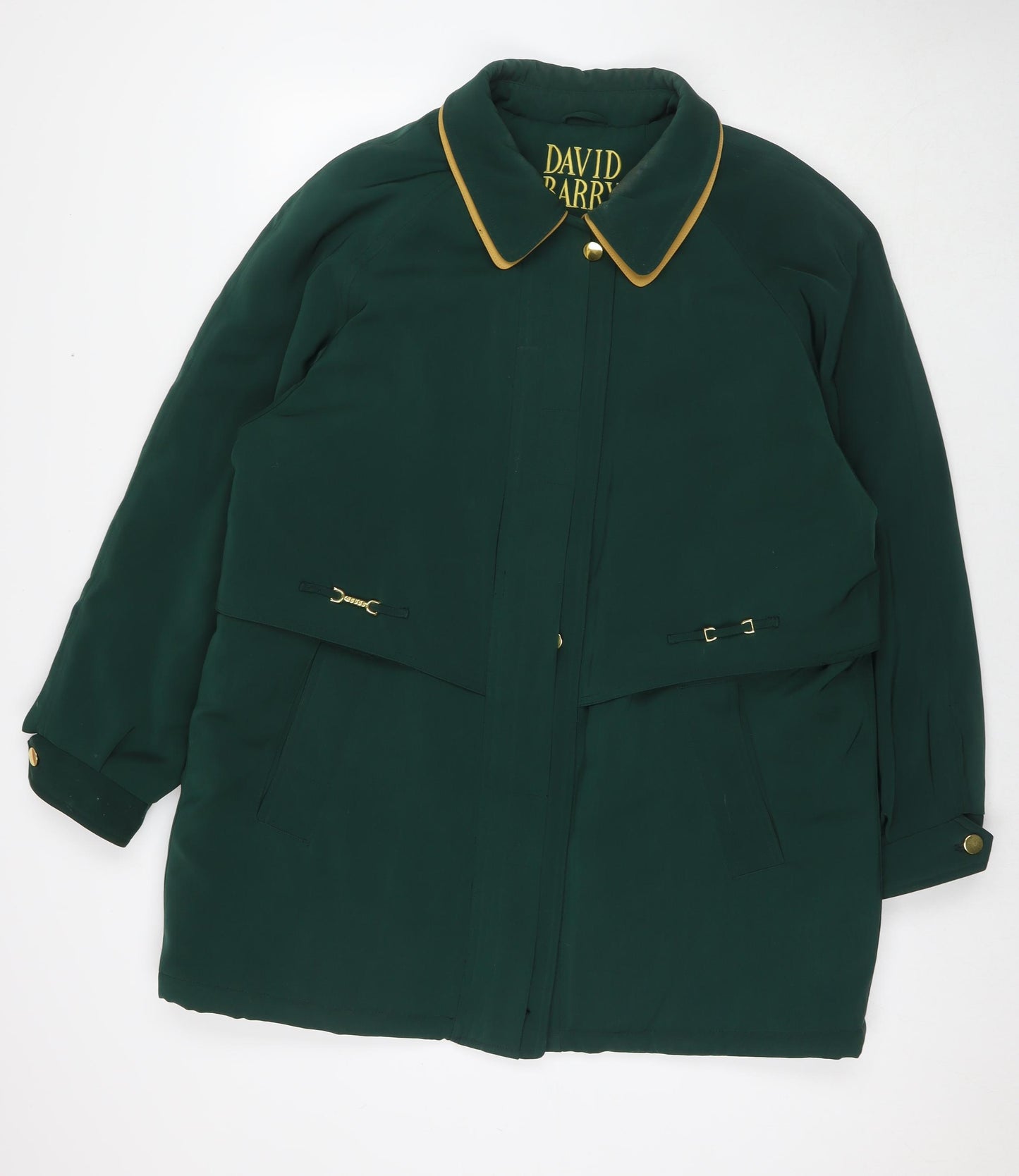 David Barry Womens Green Parka Jacket Size 18 Zip