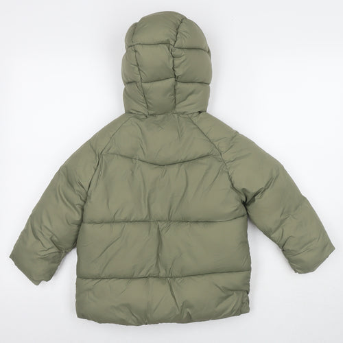 Zara Girls Green Puffer Jacket Jacket Size 4-5 Years Zip