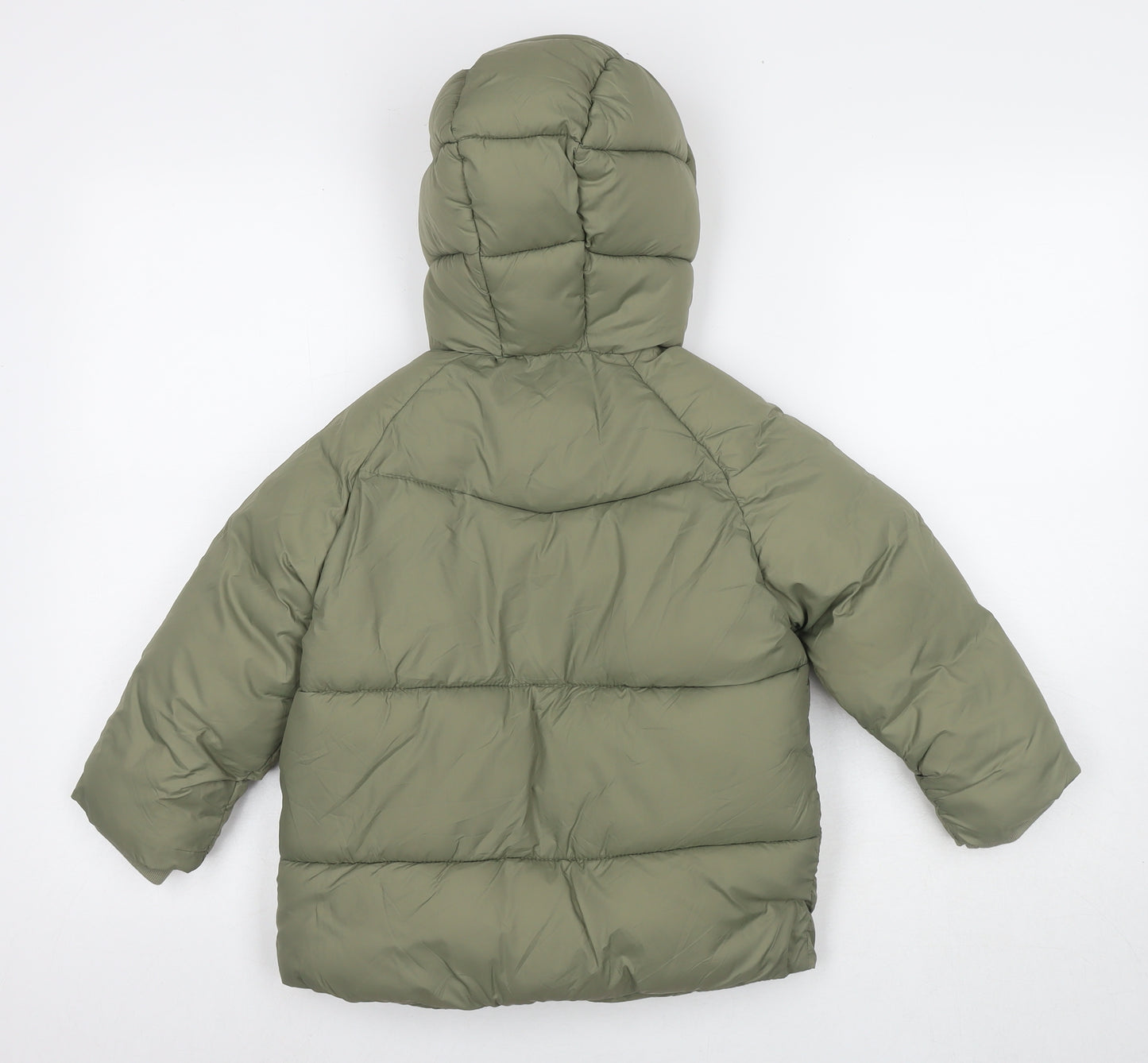 Zara Girls Green Puffer Jacket Jacket Size 4-5 Years Zip