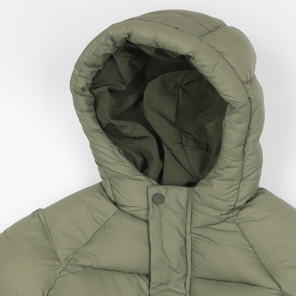 Zara Girls Green Puffer Jacket Jacket Size 4-5 Years Zip
