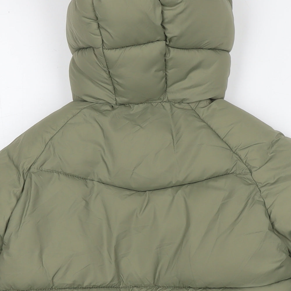 Zara Girls Green Puffer Jacket Jacket Size 4-5 Years Zip