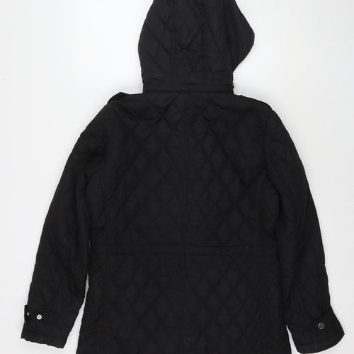 Michael Kors Womens Black Quilted Jacket Size M Zip