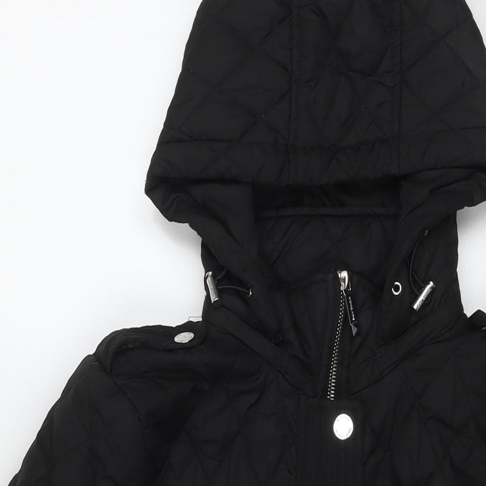 Michael Kors Womens Black Quilted Jacket Size M Zip