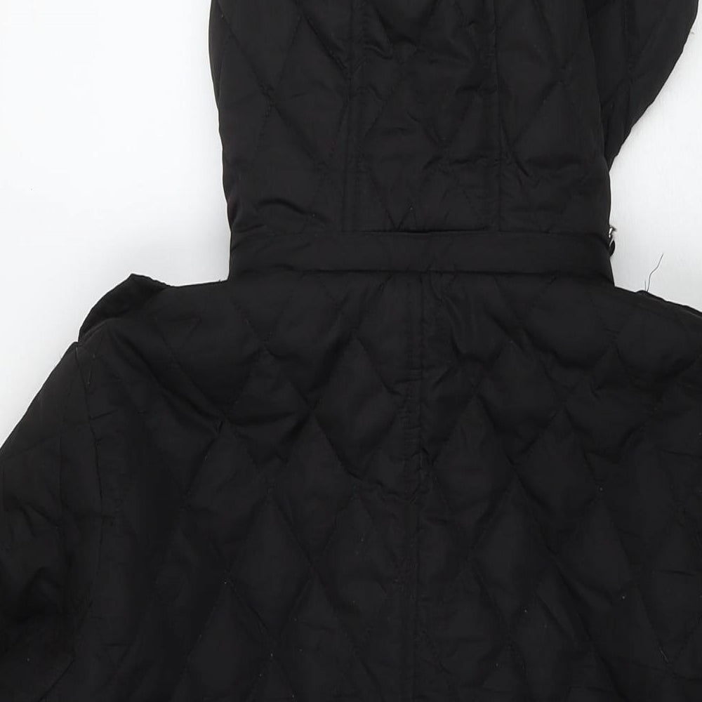 Michael Kors Womens Black Quilted Jacket Size M Zip