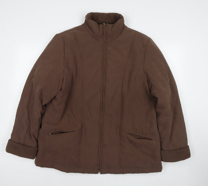 EWM Womens Brown Jacket Size 18 Zip