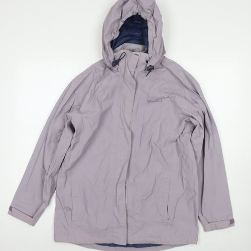 Weird Fish Womens Purple Rain Coat Jacket Size M Zip - Waterproof