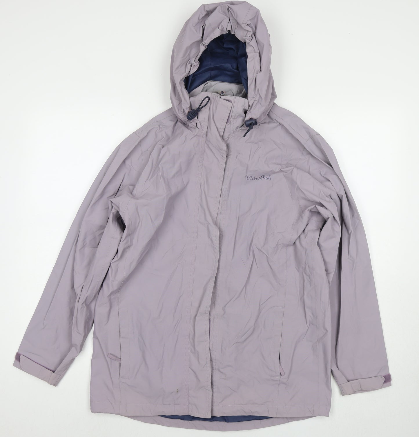 Weird Fish Womens Purple Rain Coat Jacket Size M Zip - Waterproof