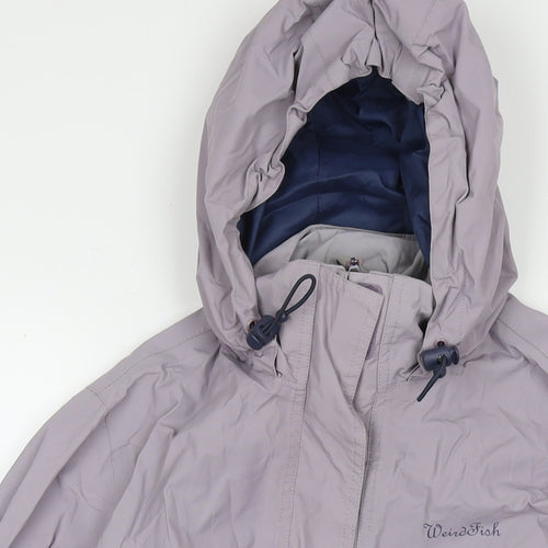 Weird Fish Womens Purple Rain Coat Jacket Size M Zip - Waterproof