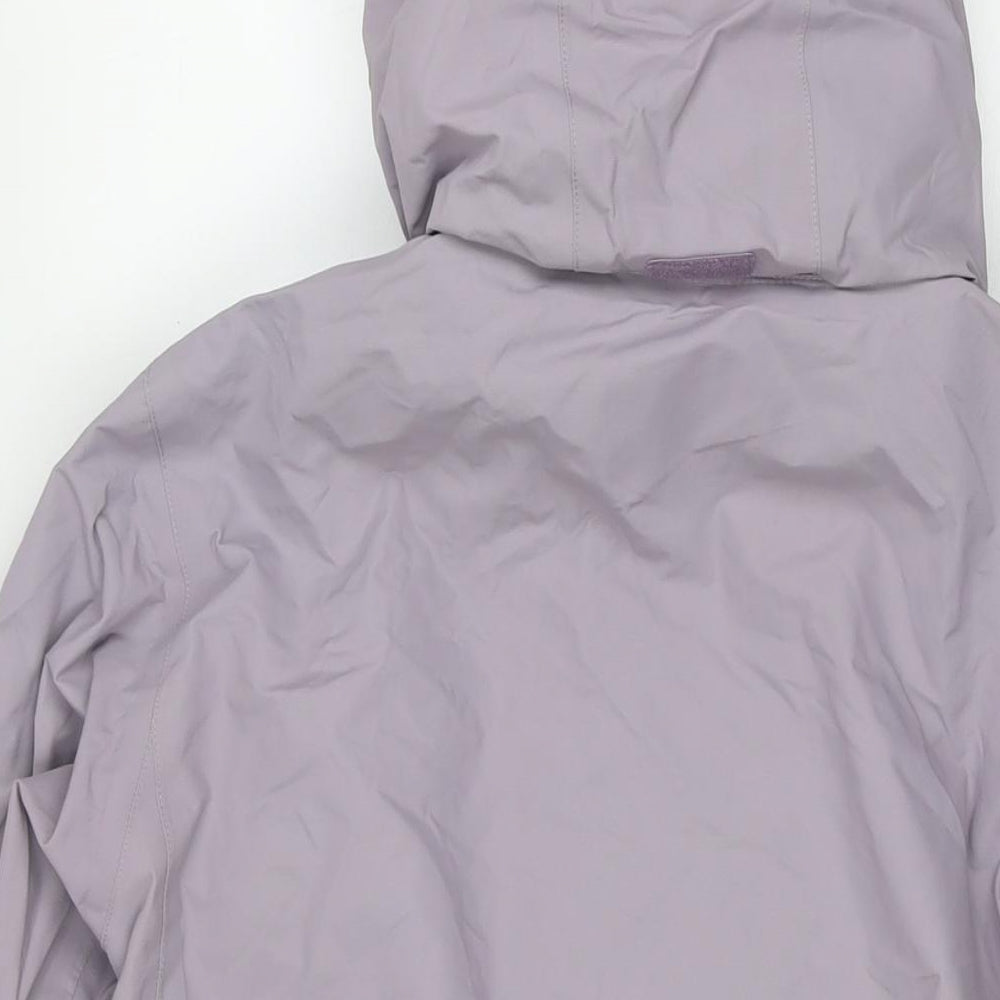 Weird Fish Womens Purple Rain Coat Jacket Size M Zip - Waterproof