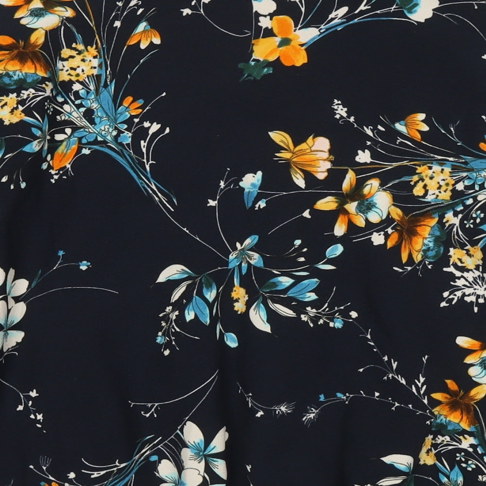 Zara Womens Blue Floral Bomber Jacket Jacket Size XS Zip