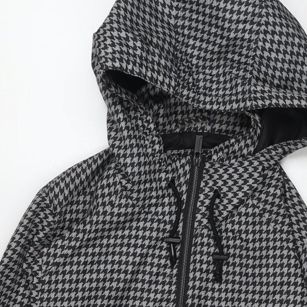 Jones Womens Black Herringbone Jacket Size M Zip