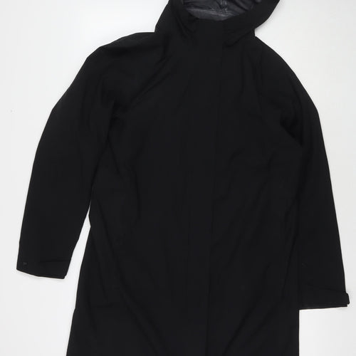 Uniqlo Womens Black Rain Coat Jacket Size M Zip - Waterproof