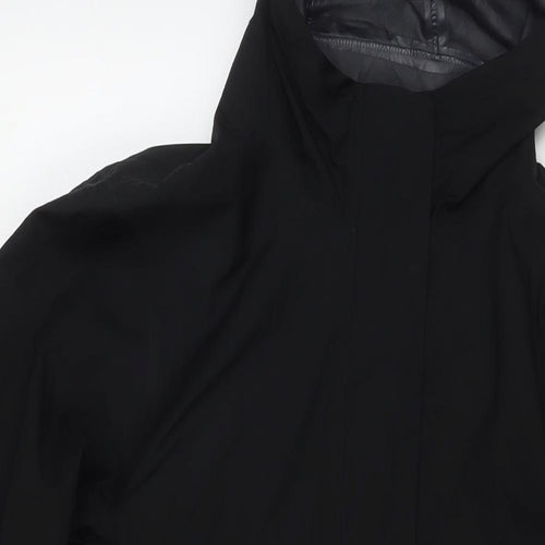 Uniqlo Womens Black Rain Coat Jacket Size M Zip - Waterproof