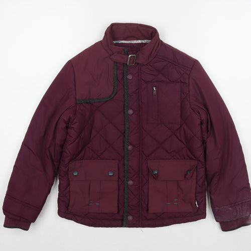 Baker Boys Red Quilted Jacket Size 9 Years Zip
