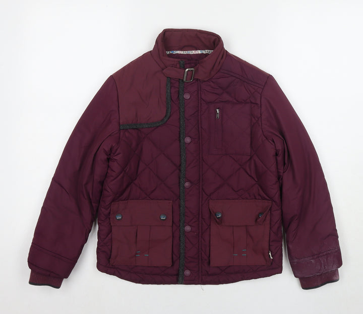 Baker Boys Red Quilted Jacket Size 9 Years Zip