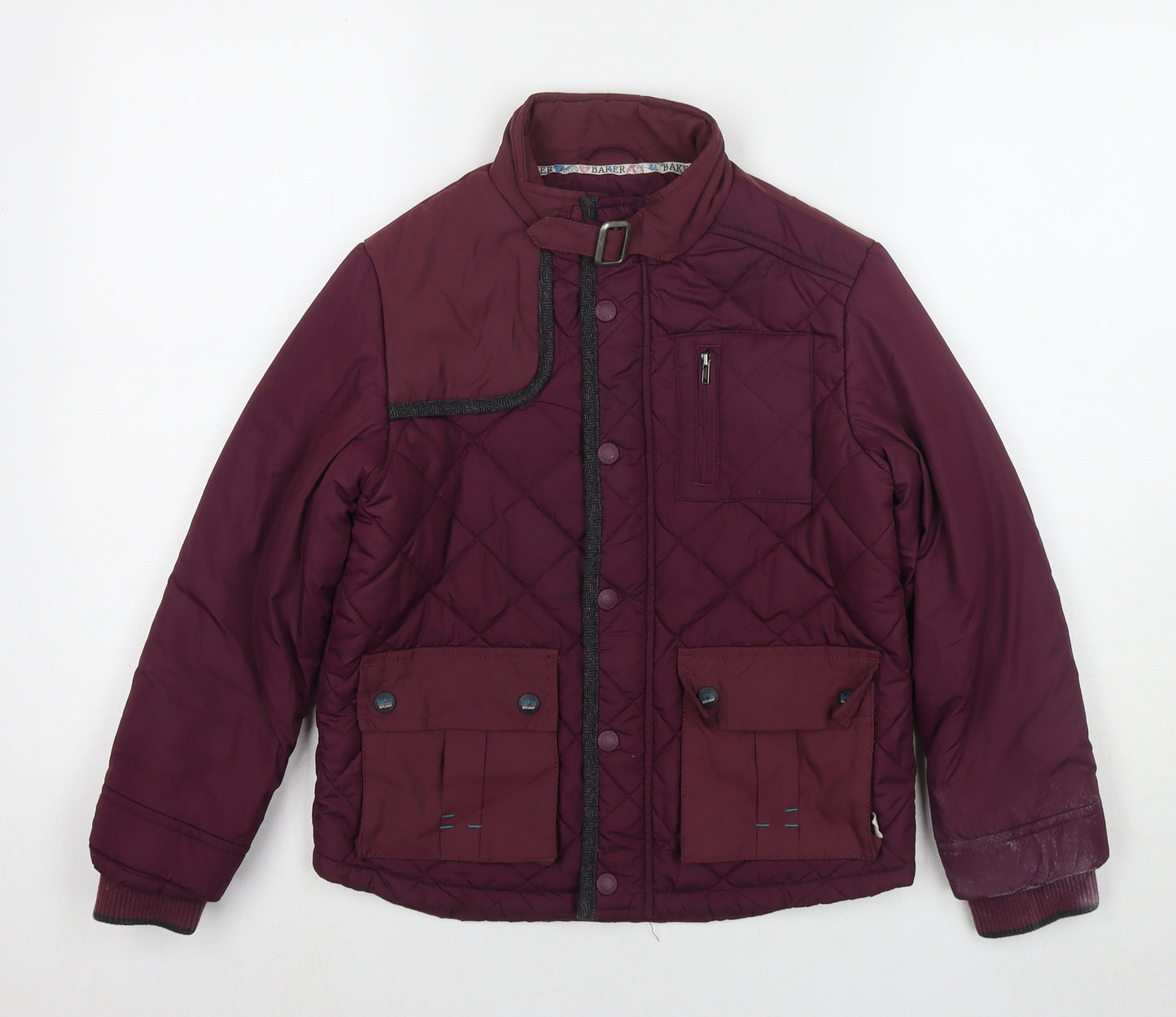 Baker Boys Red Quilted Jacket Size 9 Years Zip