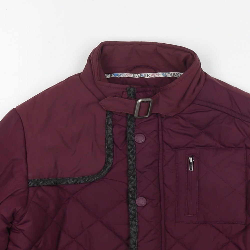 Baker Boys Red Quilted Jacket Size 9 Years Zip