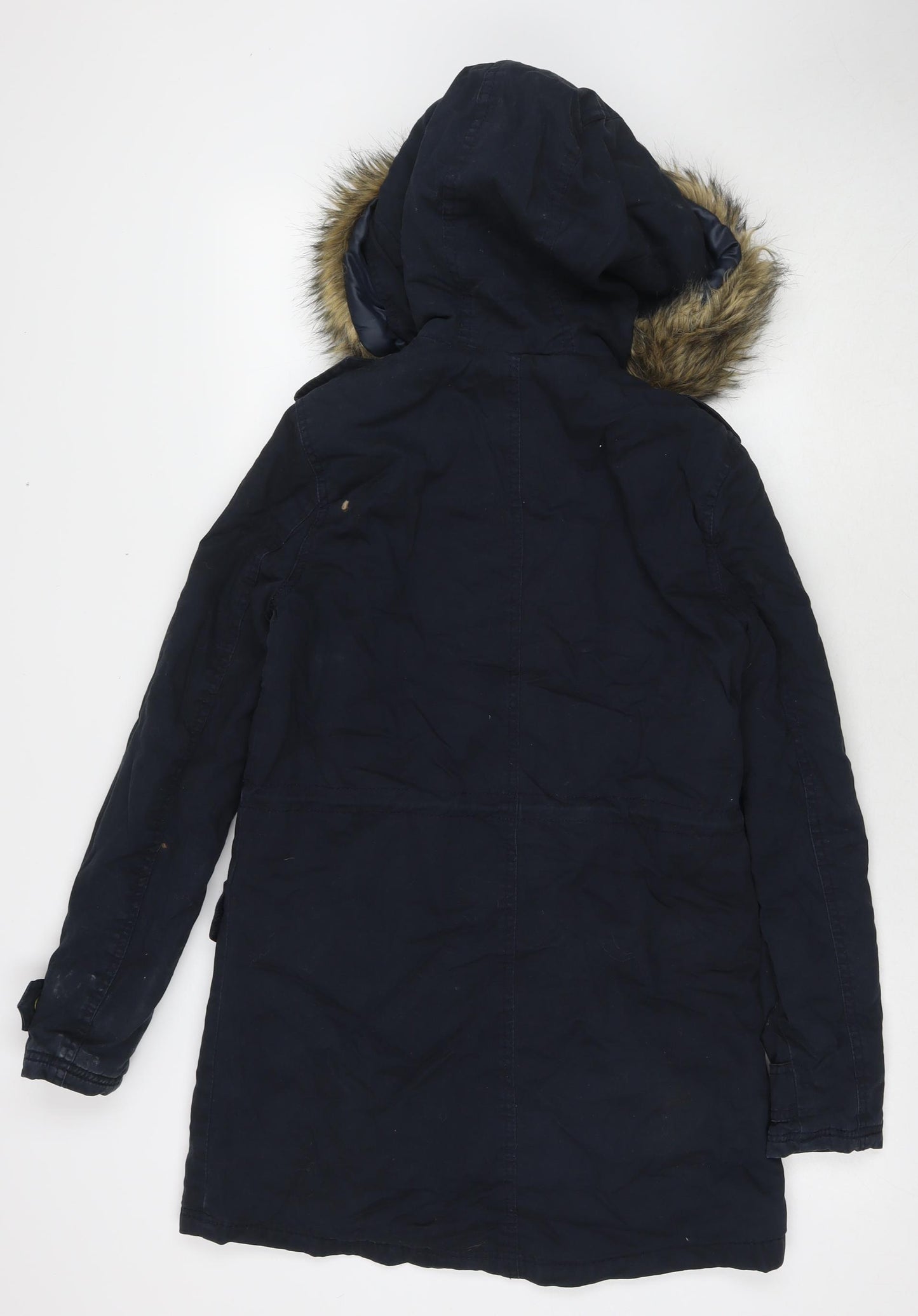 New Look Womens Blue Parka Jacket Size 6 Zip