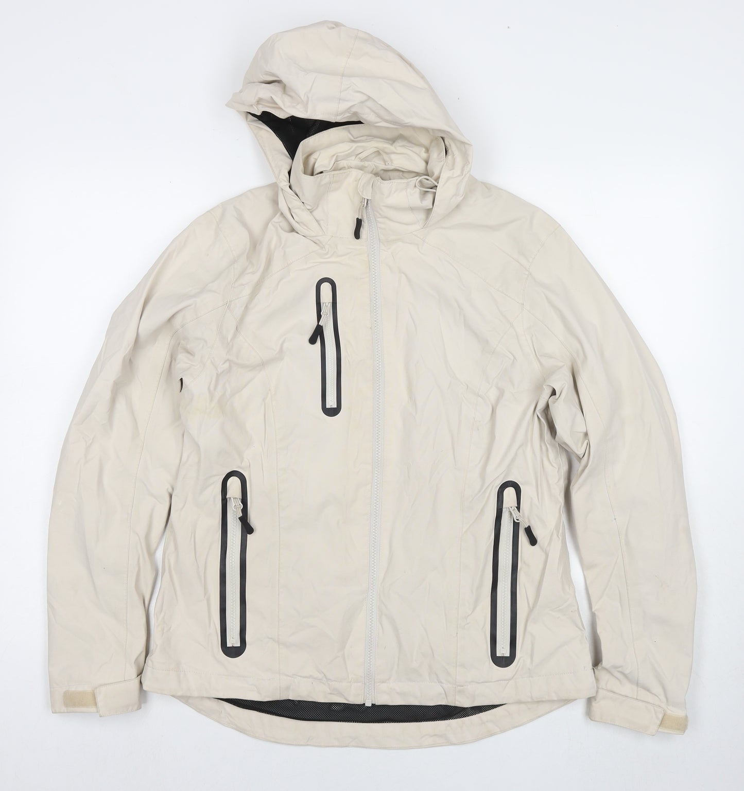 Crane Womens Beige Jacket Size 12 Zip