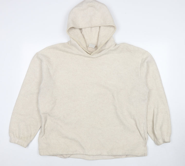Zara Womens Beige Polyester Pullover Hoodie Size M Pullover
