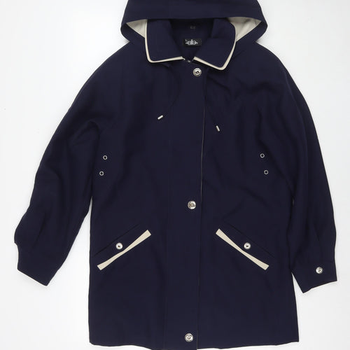 David Barry Womens Blue Parka Jacket Size 10 Zip