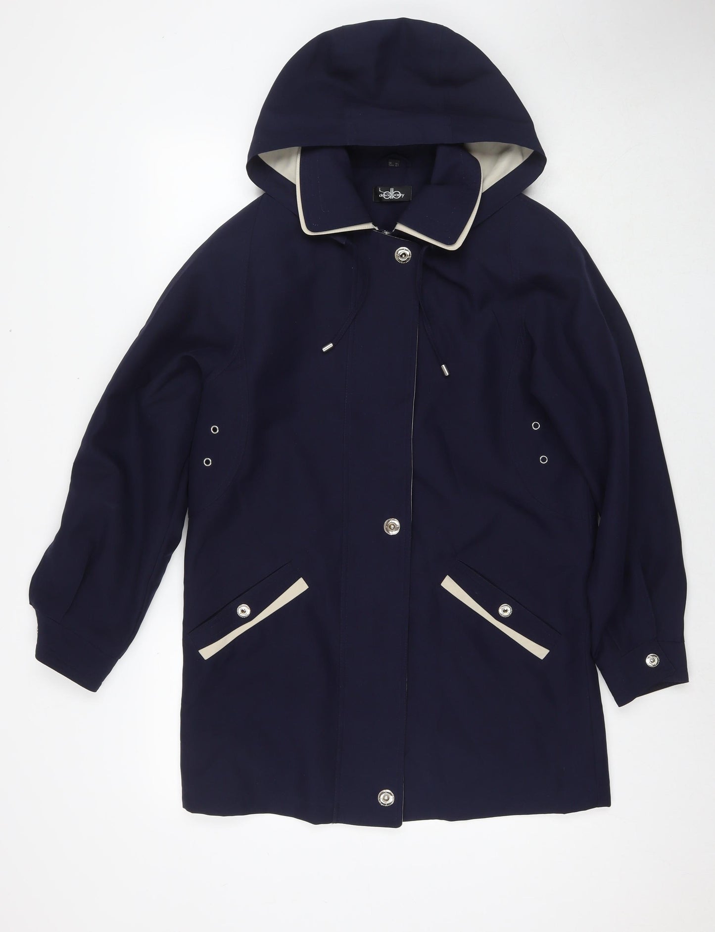 David Barry Womens Blue Parka Jacket Size 10 Zip
