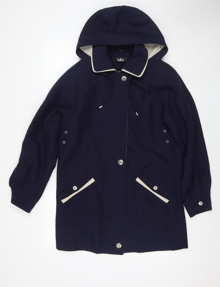 David Barry Womens Blue Parka Jacket Size 10 Zip