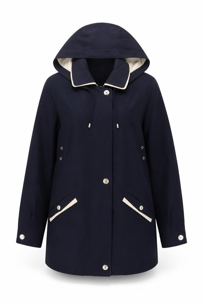 David Barry Womens Blue Parka Jacket Size 10 Zip
