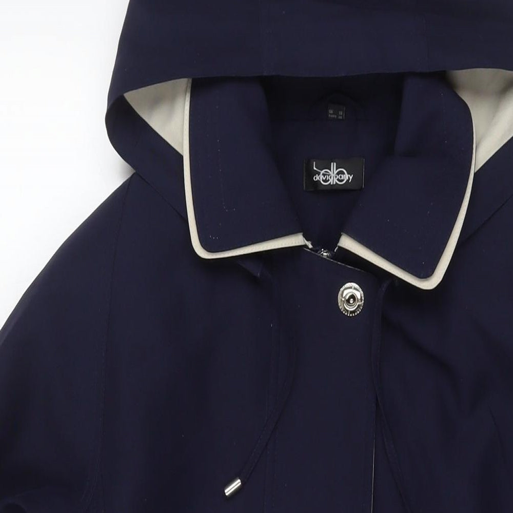 David Barry Womens Blue Parka Jacket Size 10 Zip