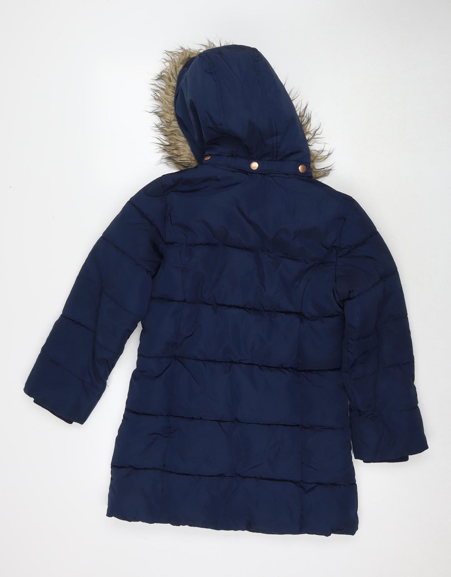 John Lewis Girls Blue Quilted Jacket Size 10 Years Zip