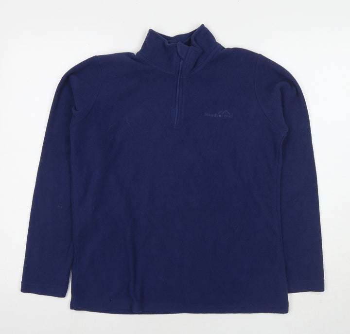 Freedom Trail Womens Blue Polyester Pullover Sweatshirt Size 10 Zip