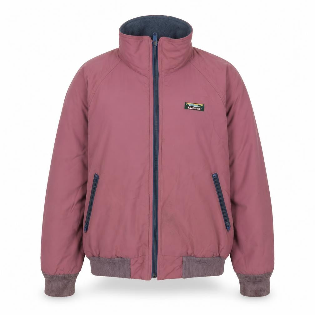 Front view of Maine New England women’s pink bomber jacket jacket, size M, zip