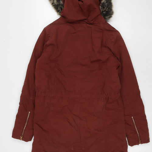 Twik Womens Brown Parka Coat Size S Zip