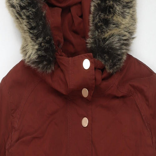 Twik Womens Brown Parka Coat Size S Zip
