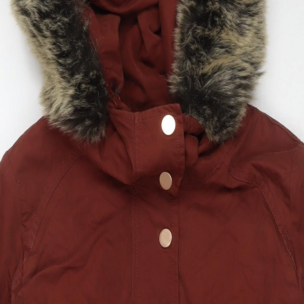 Twik Womens Brown Parka Coat Size S Zip