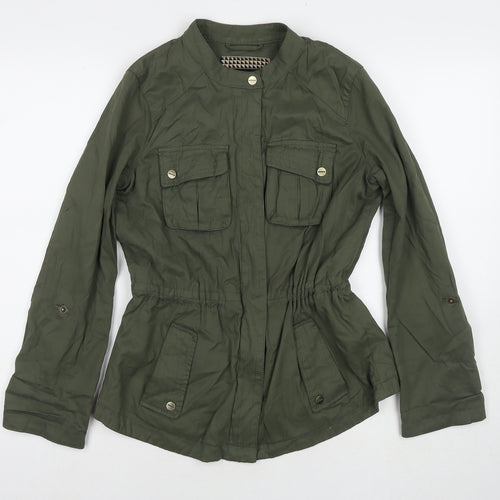 Principles Womens Green Parka Jacket Size 8 Zip
