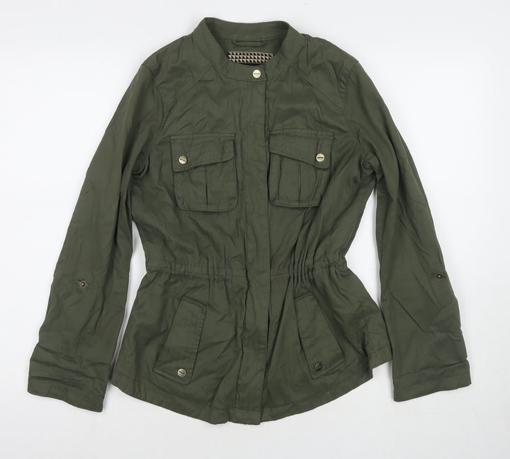 Principles Womens Green Parka Jacket Size 8 Zip