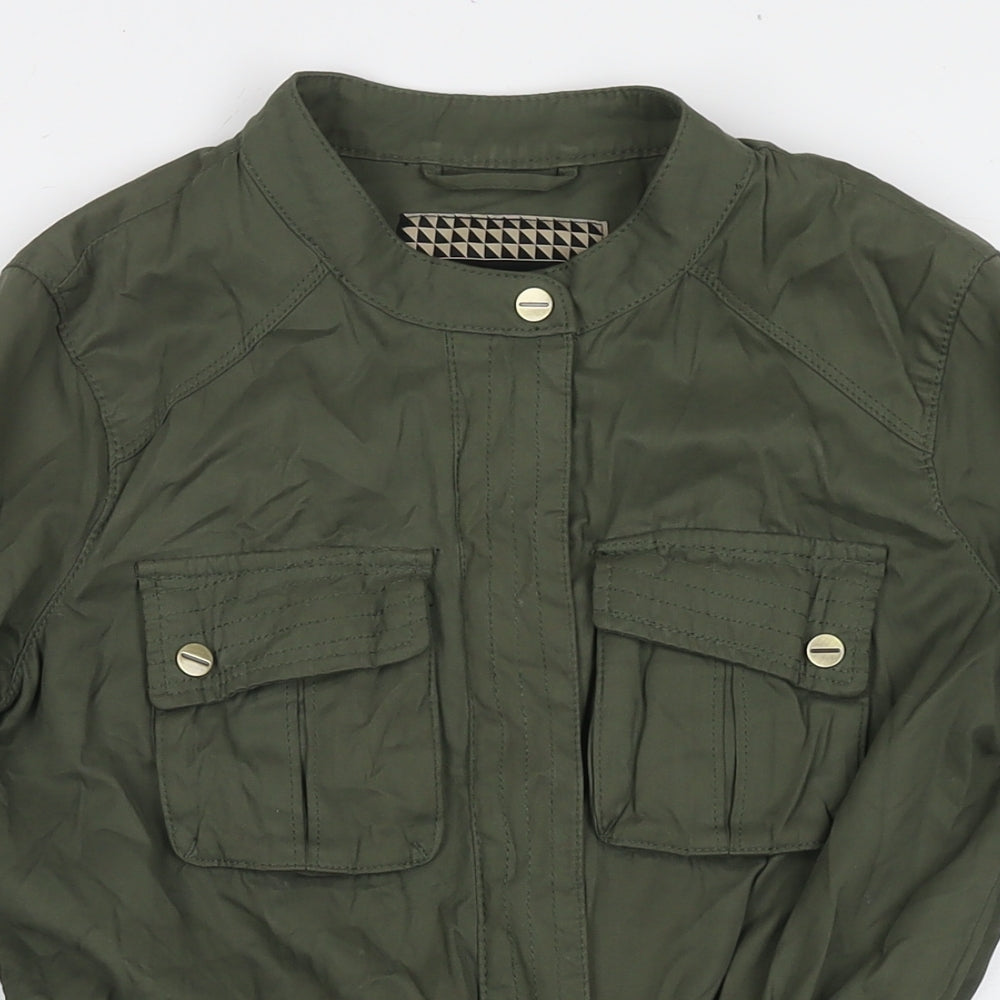 Principles Womens Green Parka Jacket Size 8 Zip