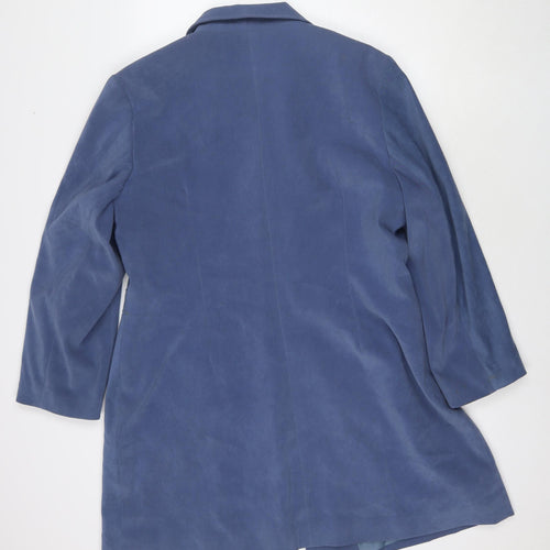 Rogers Womens Blue Trench Coat Jacket Size 20 Button