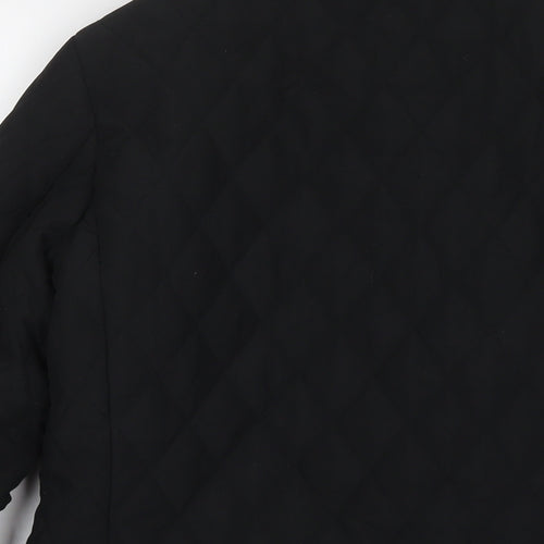 David Barry Womens Black Quilted Jacket Size 10 Snap