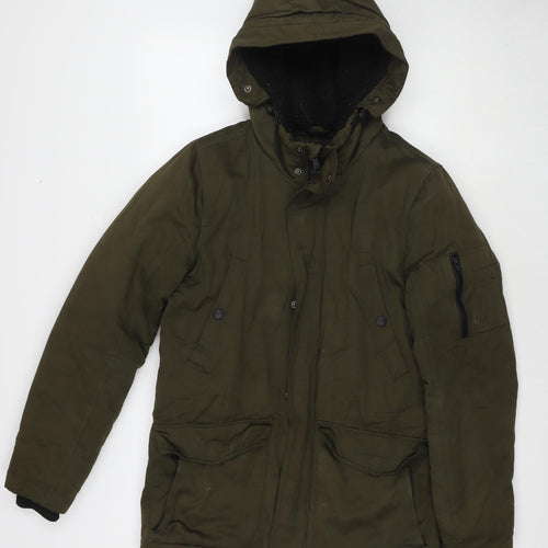 NEXT Mens Green Parka Jacket Size XS Zip