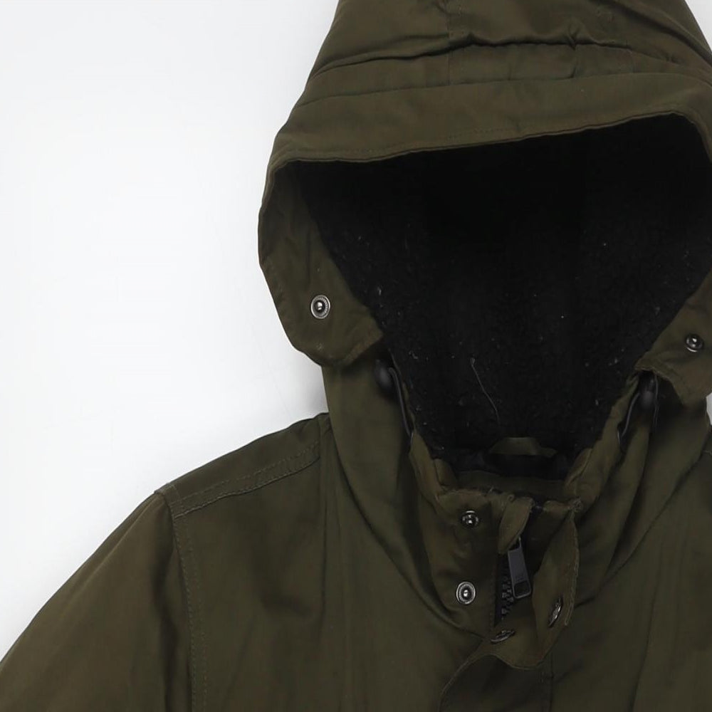 NEXT Mens Green Parka Jacket Size XS Zip