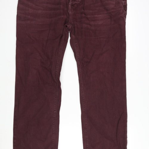 NEXT Mens Purple Cotton Straight Jeans Size 38 in L32 in Regular Zip