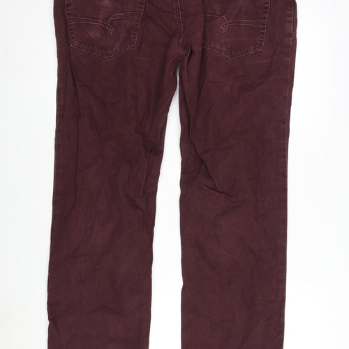 NEXT Mens Purple Cotton Straight Jeans Size 38 in L32 in Regular Zip