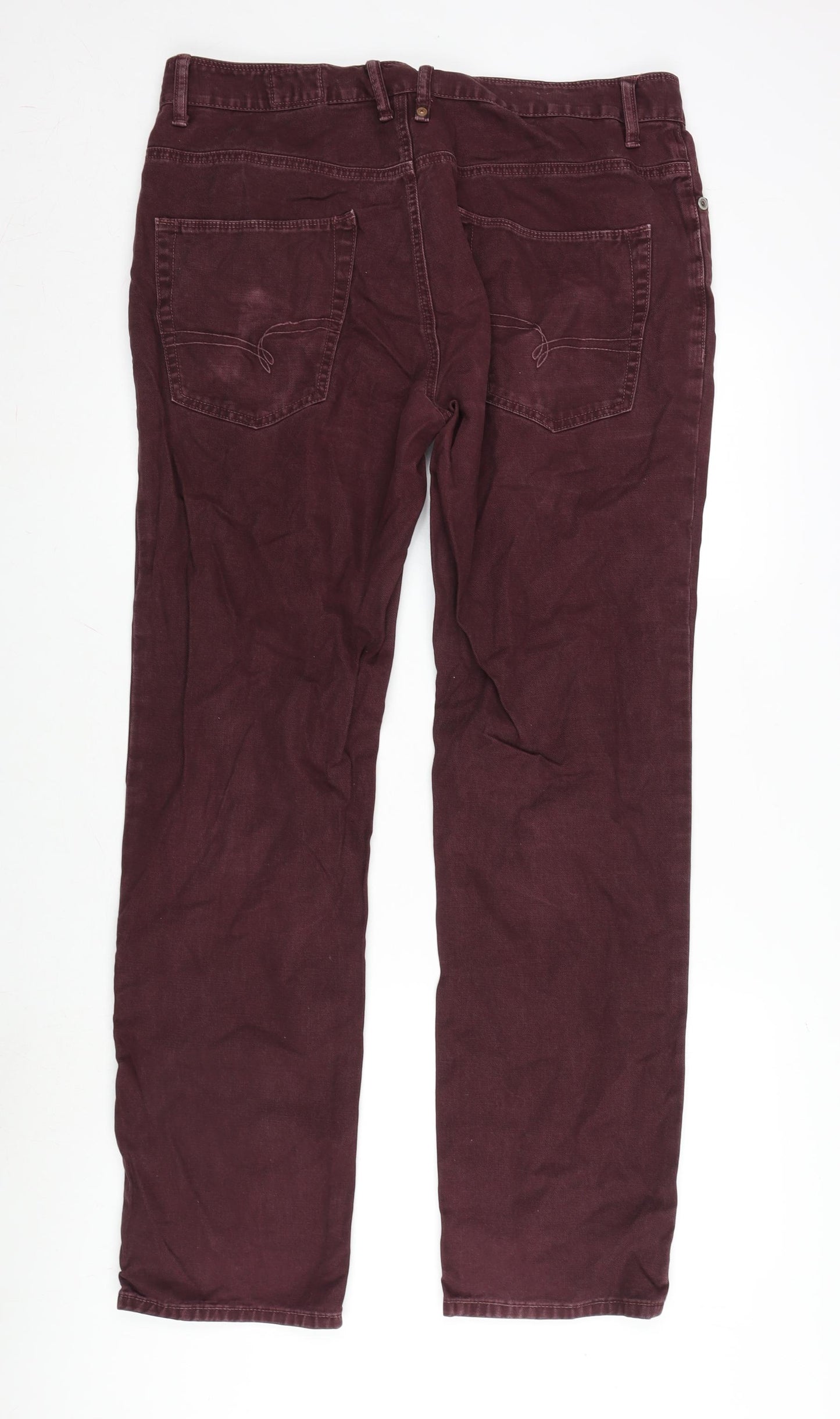 NEXT Mens Purple Cotton Straight Jeans Size 38 in L32 in Regular Zip